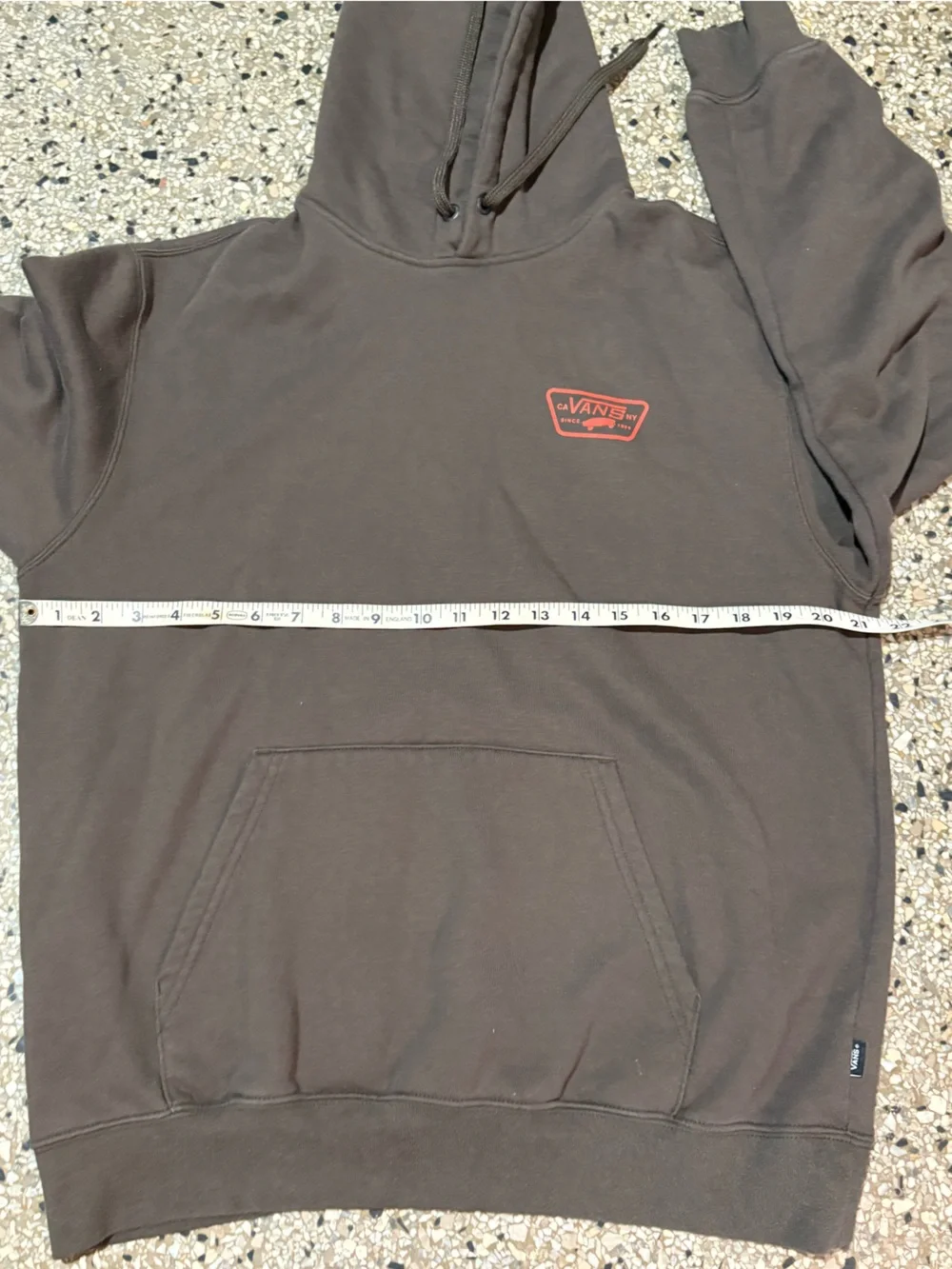 Brown Vans hoodie with red accents Men's Size Medium